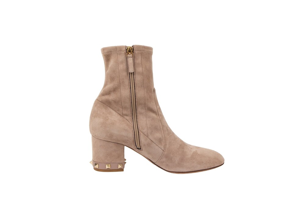 Valentino Nude Beige Suede Booties Size 8 - Picture 8 of 9